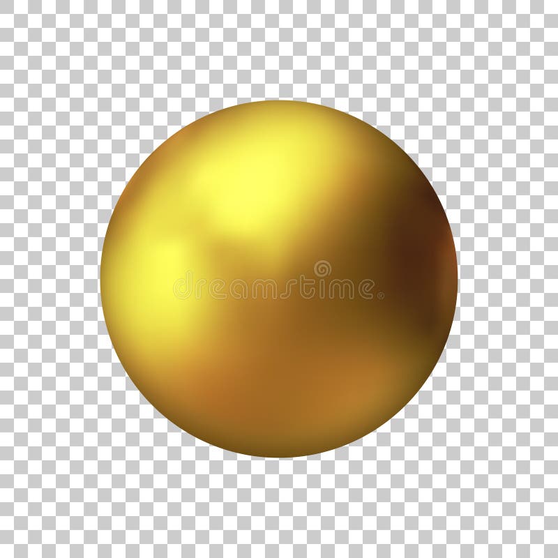 现实金金属球形，传染媒介金黄球 向量例证